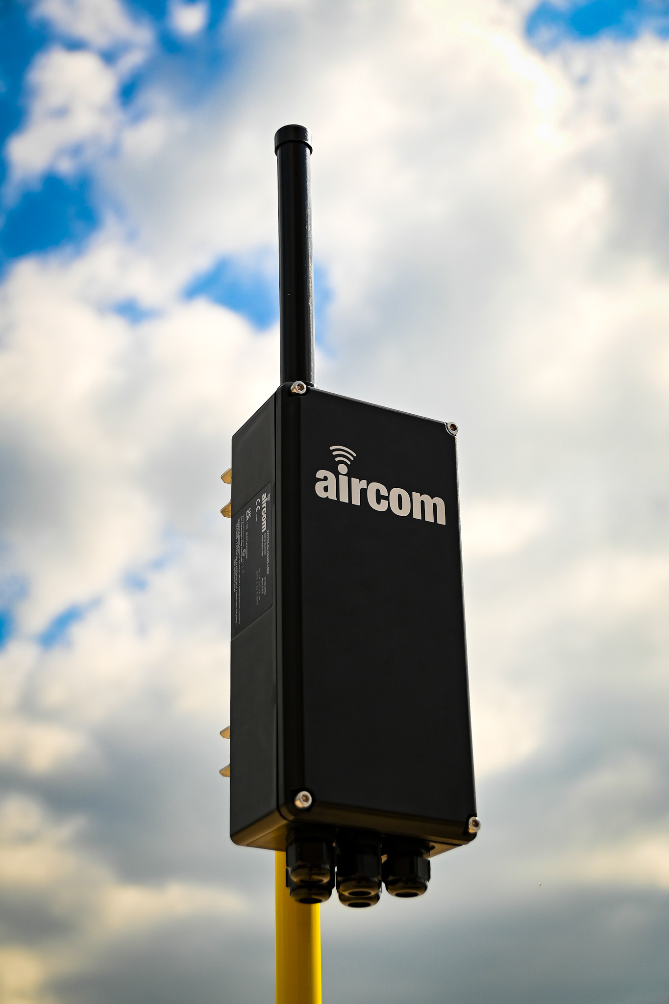 Aircom blue cloudy sky